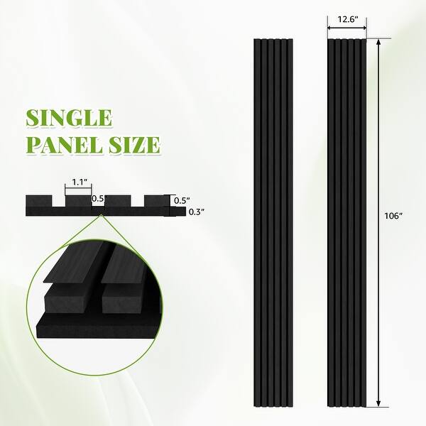 dimension image slide 6 of 11, 2Pcs Wood Slat Acoustic Wall Panels