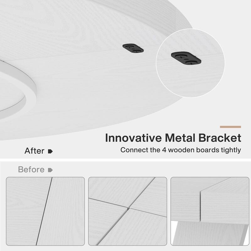 47" Round Dining Table, Wood Top Kitchen Table for Dining/Living Room