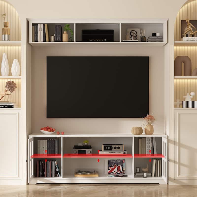 Home Modern Entertainment Center Large Tv Stand Console Table Modular