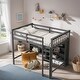 preview thumbnail 20 of 28, Twin Size Wood Loft Bed w/ 8 Open Storage Shelves and Built-in Ladder