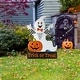 preview thumbnail 17 of 84, Glitzhome Halloween LED Ghost Cat Pumpkin Nutcracker Yard Stakes Standing Sign Hanging Decor