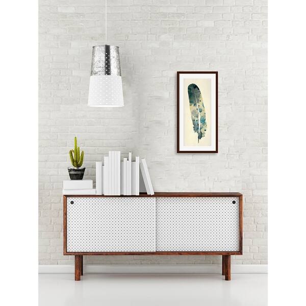 Shop 30 X 40 Blue And Beige Feather Paper Printed Rectangular