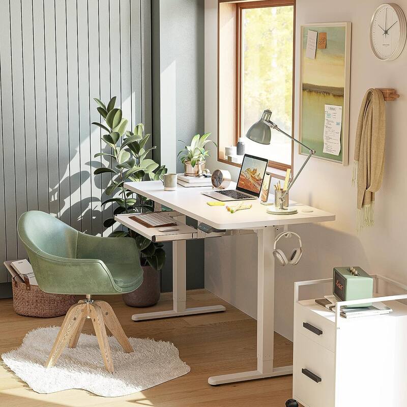 FEZIBO/Home Office Furniture/Wood/Desk With Keyboard Tray/Desks
