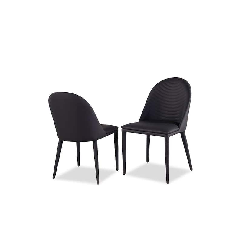 Black Finish Upholstered Modern Furniture Side Chairs Set