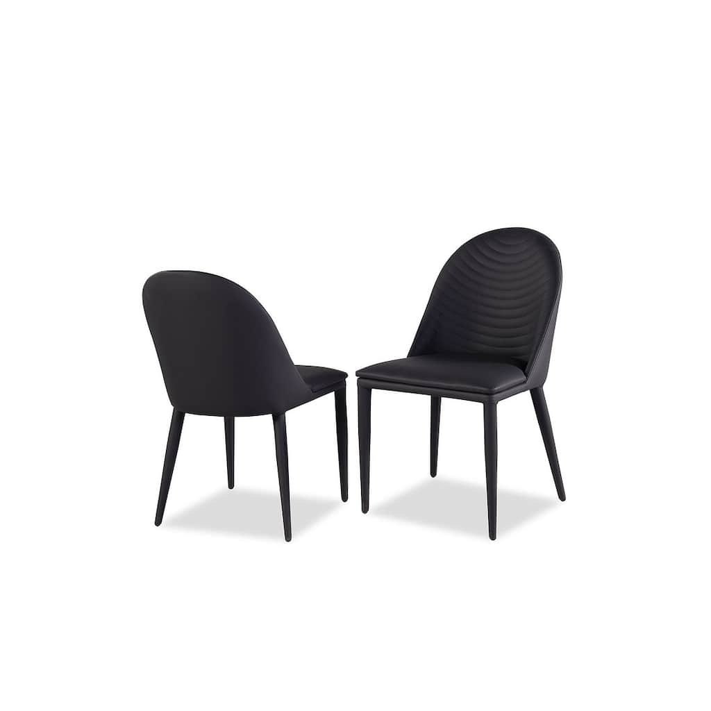 Black Finish Upholstered Modern Furniture Side Chairs Set