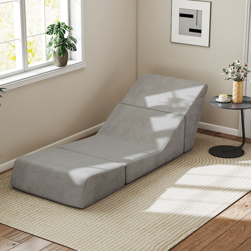 Gymax 3-in-1 Folding Sofa Bed Convertible Sleeper Chair w/ Washable