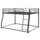 preview thumbnail 8 of 11, Full XL over Queen Metal Bunk Bed with Sloping Stairs, Black