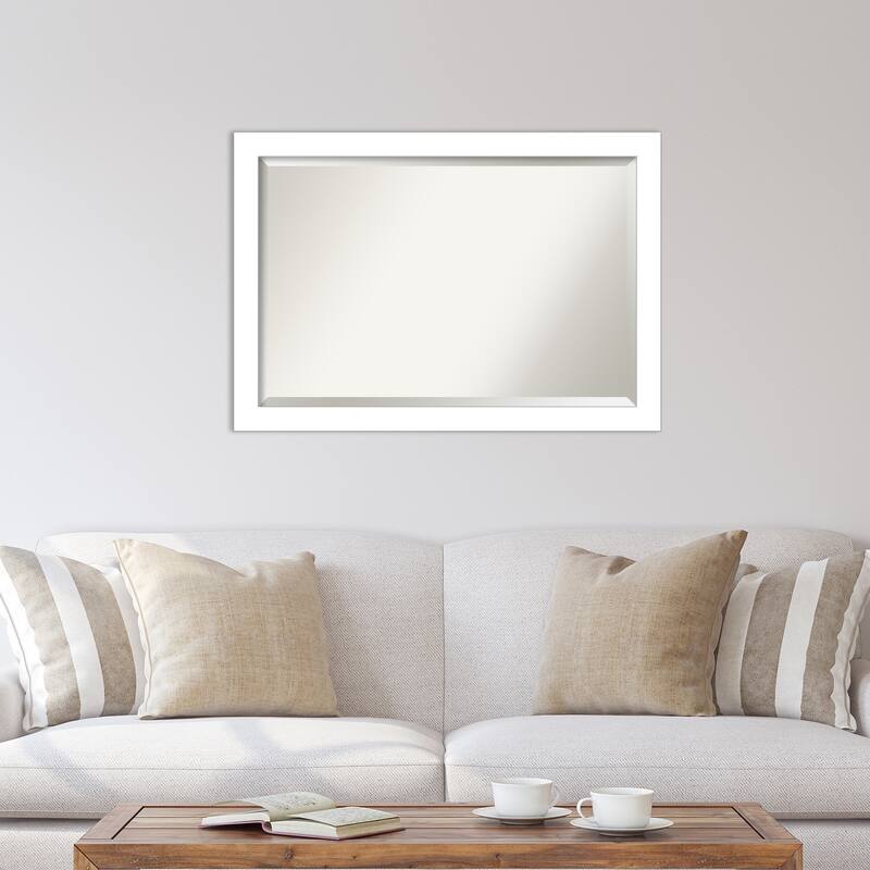 Beveled Wall Mirror - Wedge White Frame - Wedge White