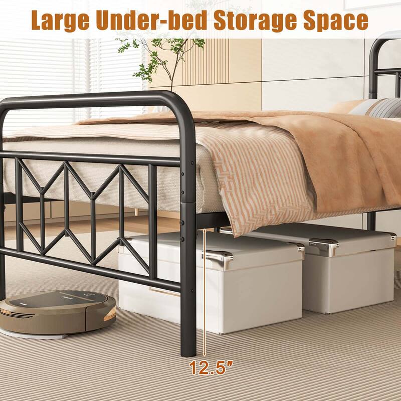 Costway Twin/Full/Queen/King Size Bed Frame Mattress Foundation with