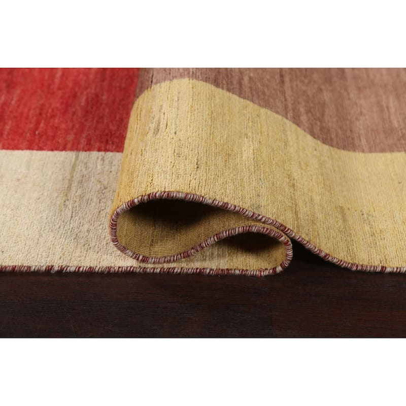 Contemporary Gabbeh Kashkoli Oriental Runner Rug Wool Handmade Carpet - 2'2" x 9'9"