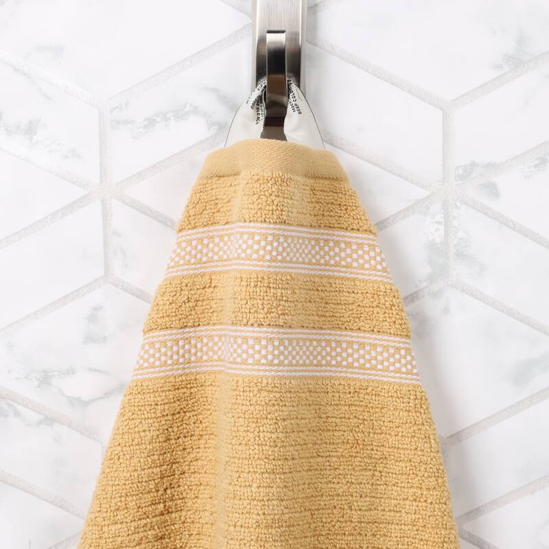 Superior Brea Zero Twist Cotton Ribbed Modern Hand Towel Set of 6