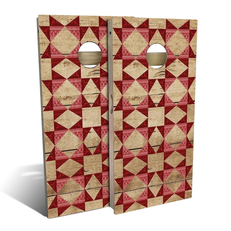 Country Living Red Star Outdoor Cornhole Board Set - Backyard 2x4 - NO Accessories