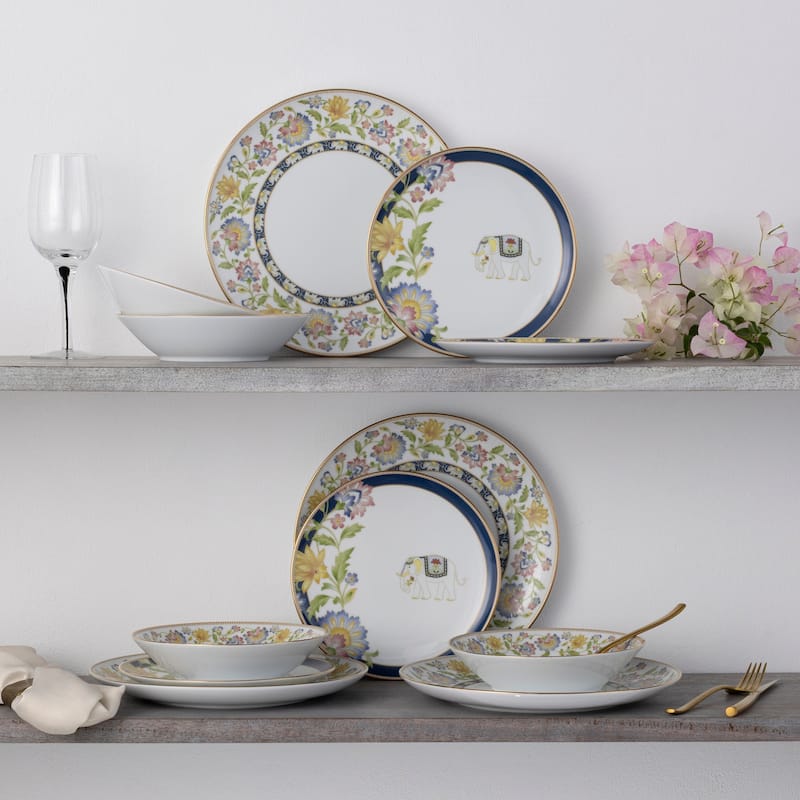Tusker Garden 12-Piece Dinnerware Set, Service For 4
