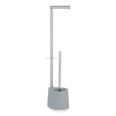 IH Casa Decor S/Steel Toilet Paper And Brush Holder Gray