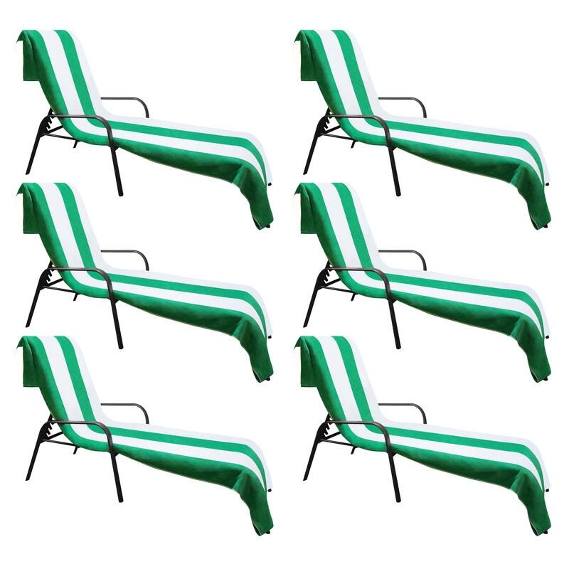 Superior Cabana Cotton Towel/ Chaise Lounge Chair Cover - Dark Green