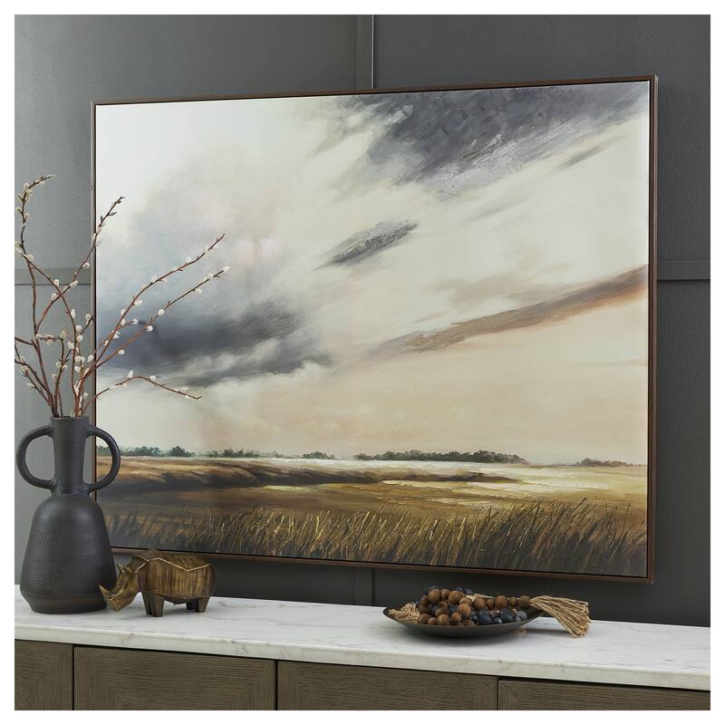 Signature Design by Ashley Taymen Brown/Gray Wall Art - 50" W x 1.38" D x 40" H - Wood - Brown
