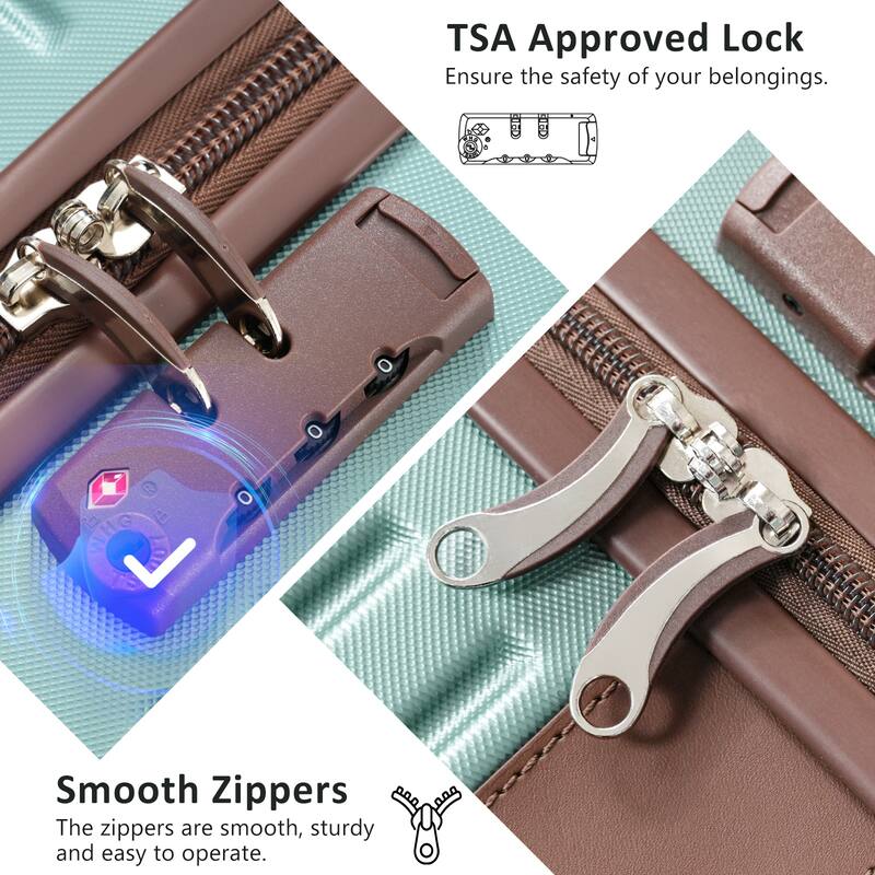 Hardshell Luggage Lightweight Luggage Set with Spinner Wheels and Combination Lock for Boarding Travel