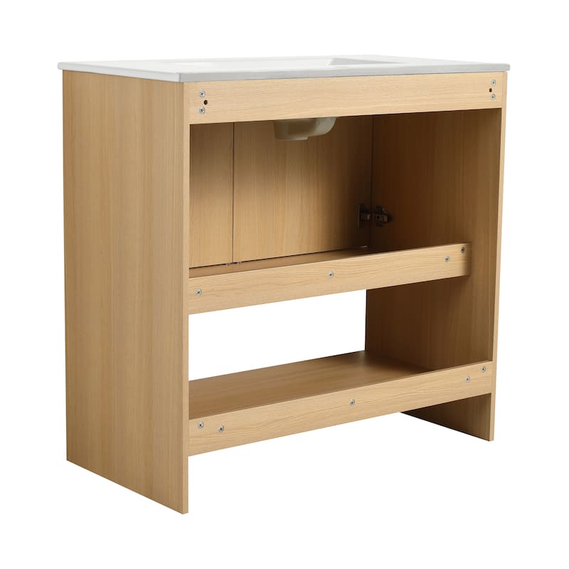 ARTCHIRLY 30/36 Inch Bathroom Vanity with Sink, Freestanding Bathroom Vanity with Soft Close Doors and Shelf