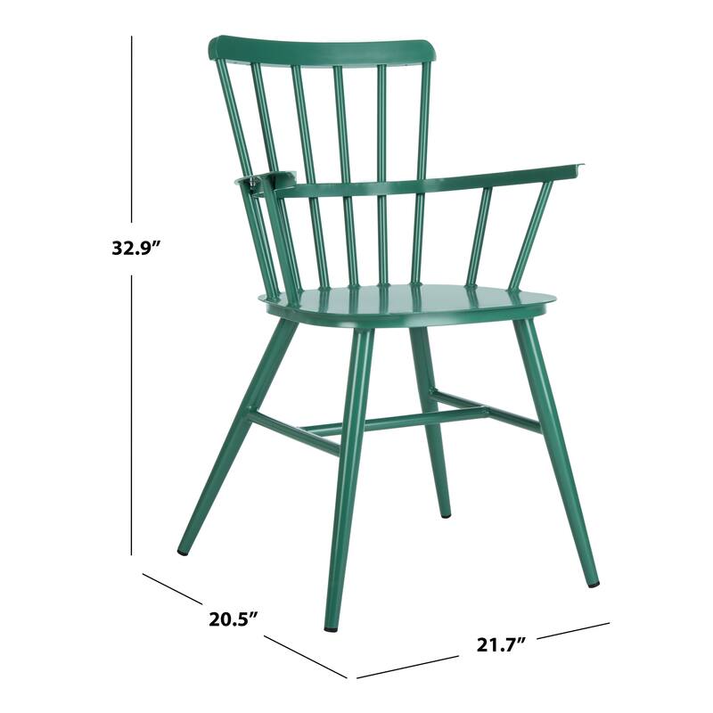 SAFAVIEH Outdoor Annalise Aluminum Arm Chair (Set of 2) - 22Wx21Dx33H