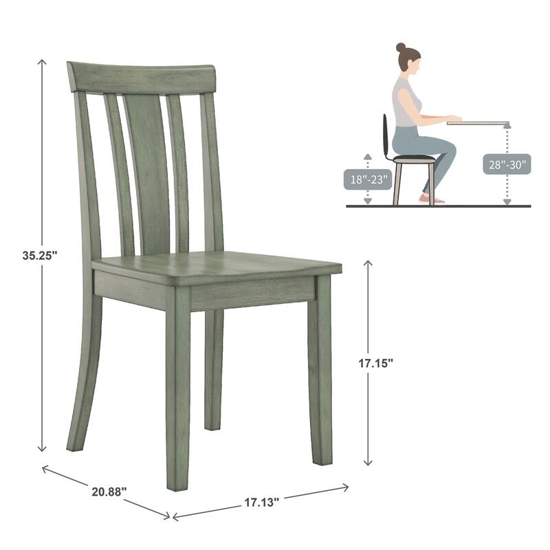 Wilmington II Rectangular Antique Sage Green Breakfast Nook Set by iNSPIRE Q Classic