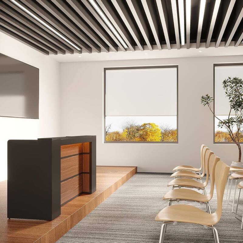 63-Inch Reception Counter with LED Lights, Lectern Podium/Checkout Desk for Office, Lobby, Salon, Retail, Classroom