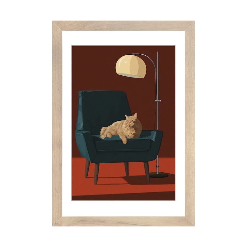 iCanvas "Cats In Fancy Chairs III" by Artcatillustrated - Natural - 24x16x1