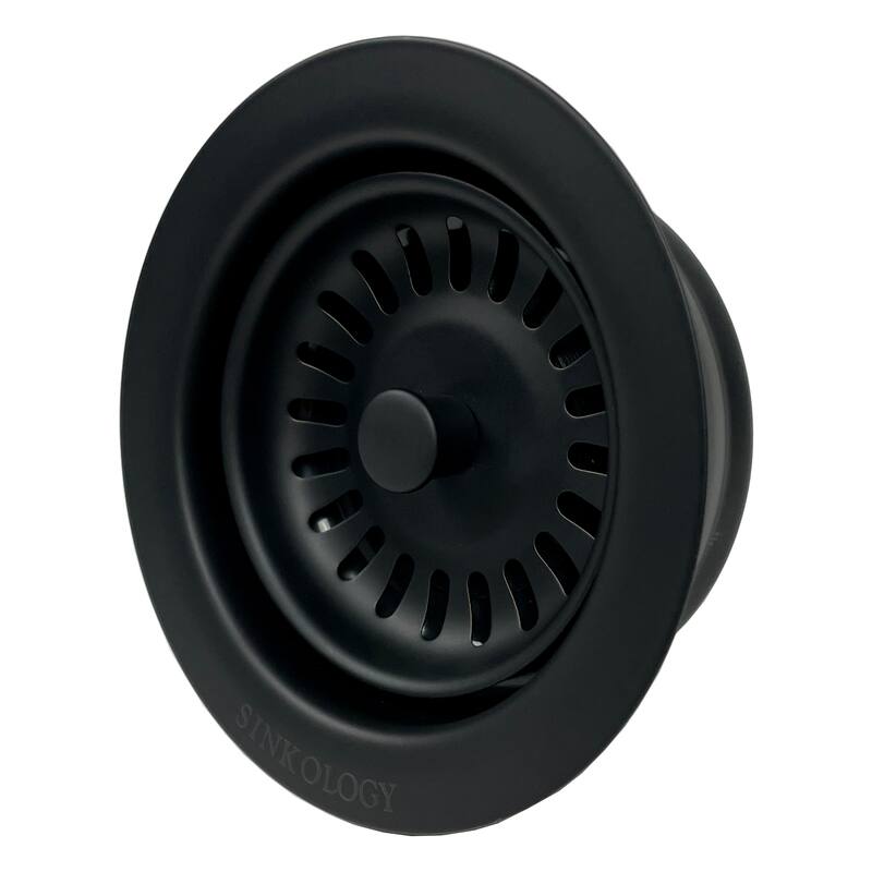 SinkSense Matte Black 3.5" Disposal Flange Drain with Stopper