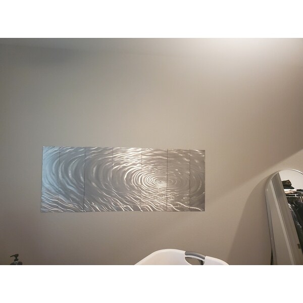 Statements2000 3D Metal Wall Art Abstract Silver Decor by Jon Allen Ripple 48 