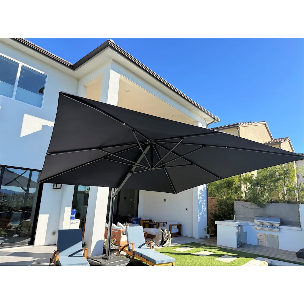 PURPLE LEAF Extra Large Premium Patio Cantilever Umbrella with 360-degree Rotation Big Size