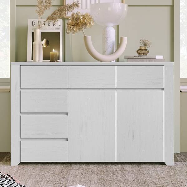 white simple dresser SICOTAS Helio 7 Drawers Dresser, Grey Oak Chest of Drawers Modern Dressers for Bedroom Storage Chest Cabinet for Home Grooved Wood Compositeen panels are designed to stay in place so you can effortlessly snap them together and then move on with your day Trident White 6 Drawer Dresser