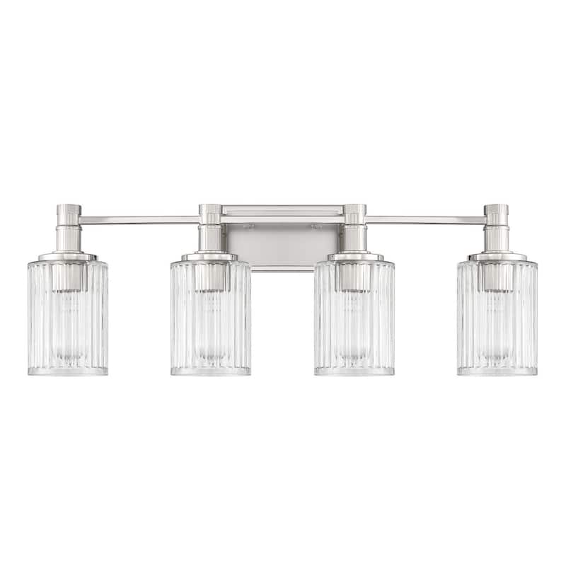 Concord 4-Light Bathroom Vanity Light - Silver and Polished Nickel