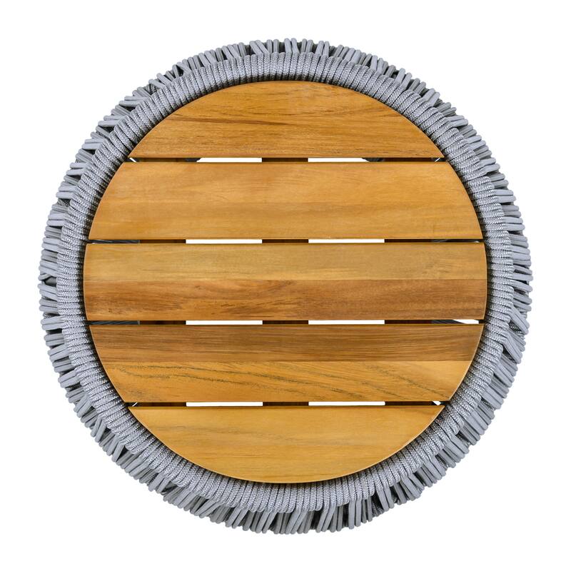 Christopher Knight Home Marcellin Acacia Wood Side Table with Rope Woven Base