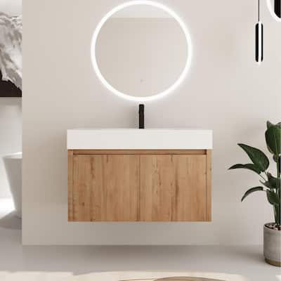 ARTCHIRLY 24"/30"/36" Bathroom Vanity with Sink, Floating Bathroom Vanity with Soft Close Door