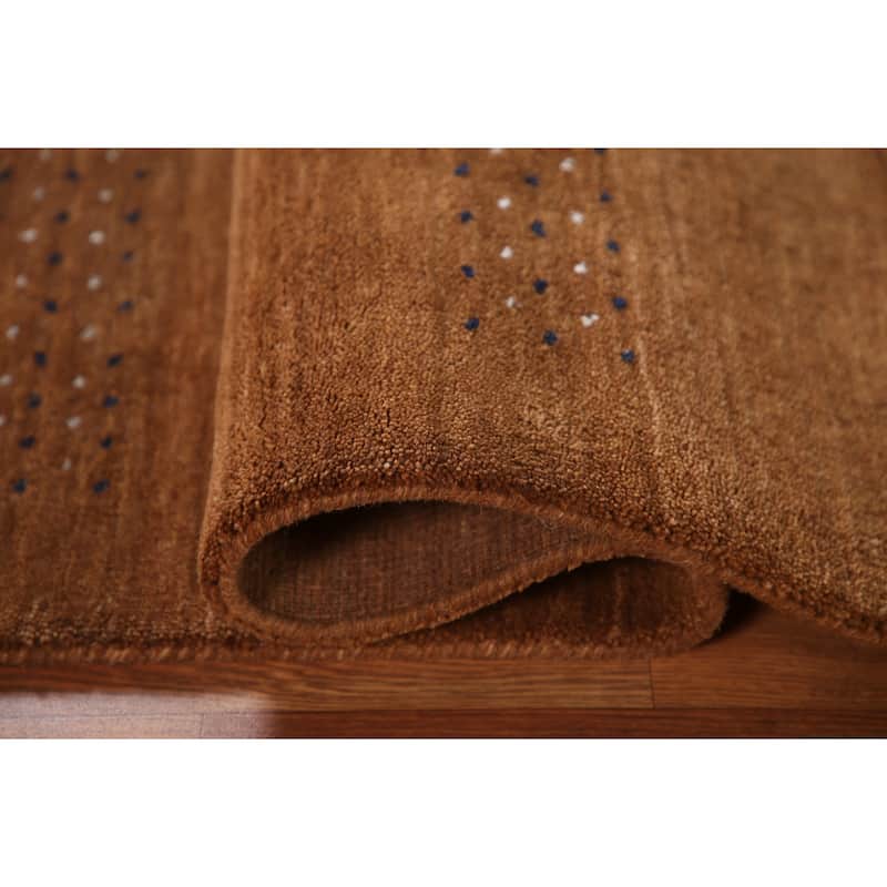 Brown Animals Tribal Gabbeh Oriental Area Rug Wool Carpet - 4'8"x 6'6"