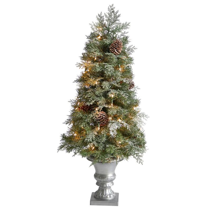 4ft Artificial Christmas Tree with Warm White Lights - English Pine Holiday Decor - Green - 48