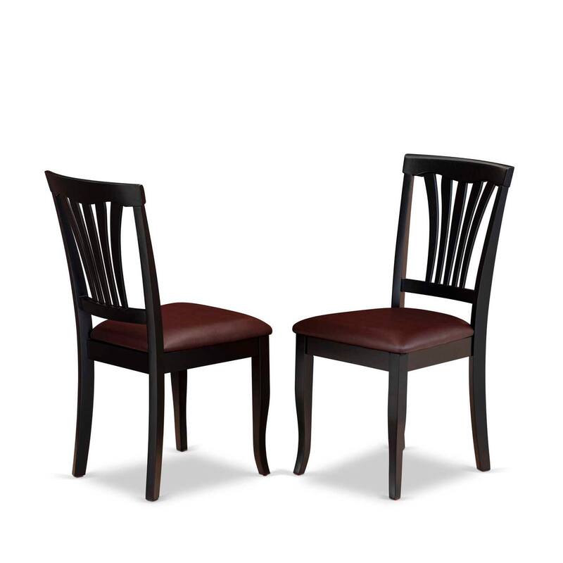 HomeStock 3-Pc Black Finish Solid Wood Top Dining Table Set