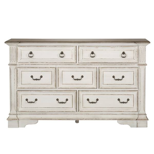 long dresser white 6 Drawer Classic Shaker Style Pine Chest of Drawers