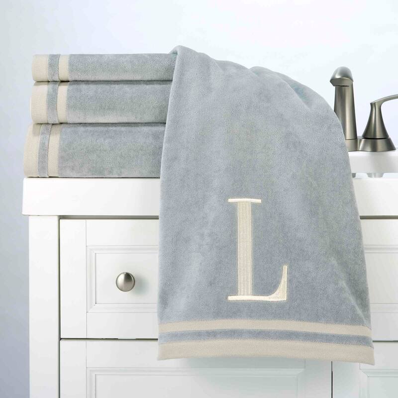 Avanti GRY/IVR Monogram 5-Piece Towel Set