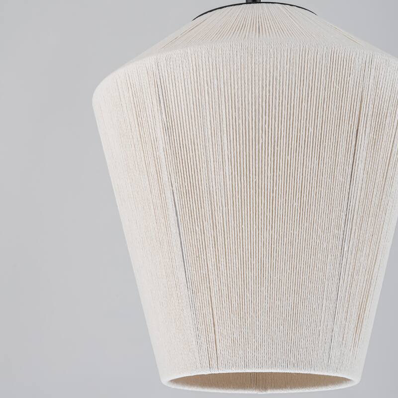 1-Light Modern Farmhouse Handwoven Rope Pendant Light for Kitchen Island - 10.6 in. W x 11.8 in. H