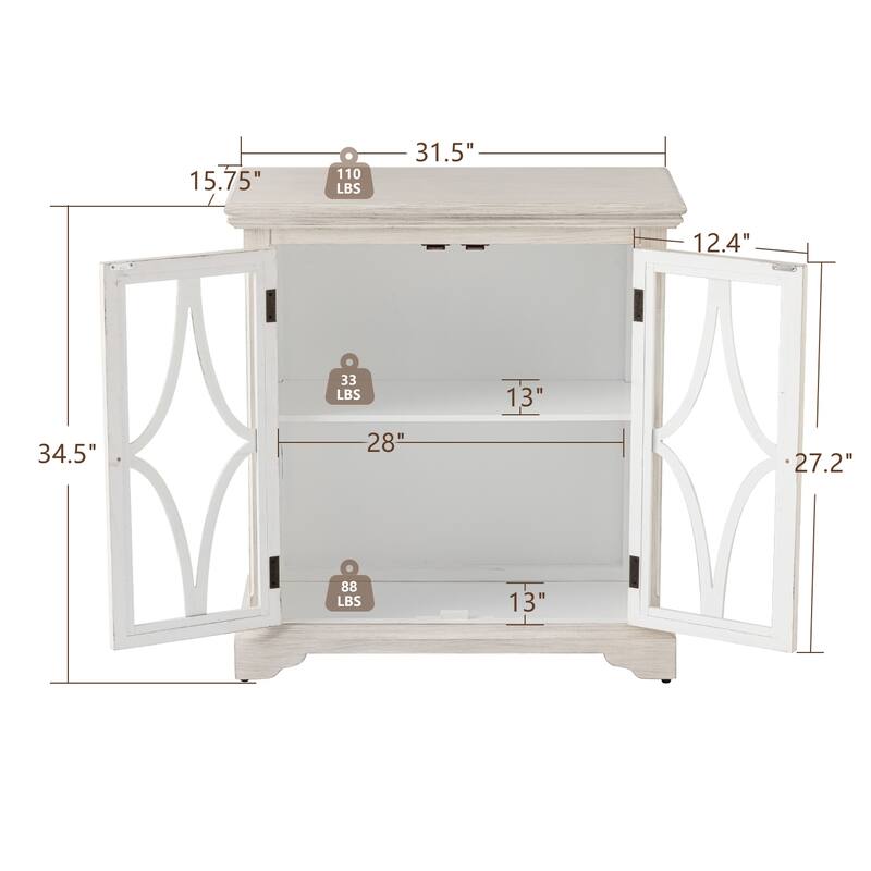 COSIEST Solid Wood Buffets and Sideboards Storage Cabinet