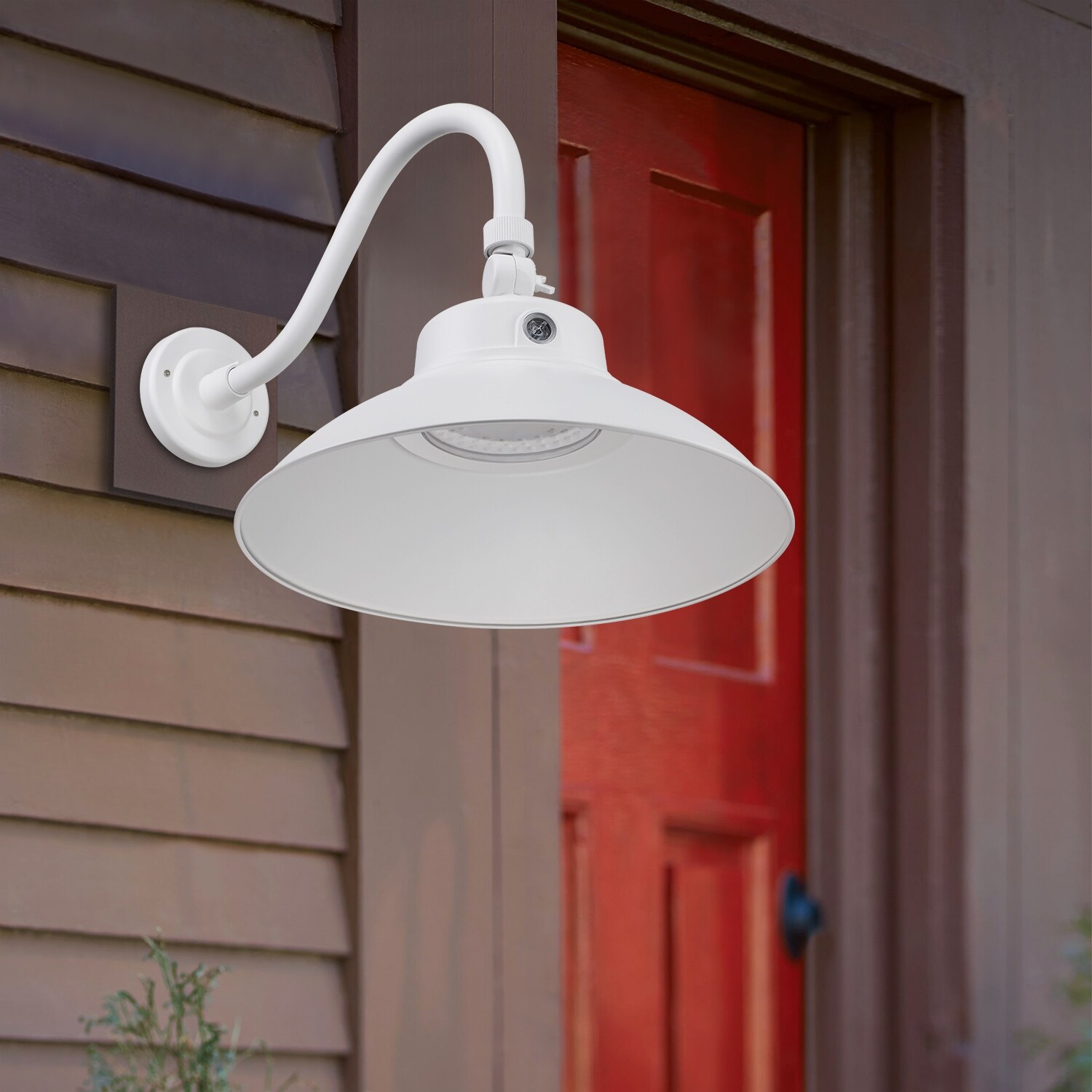 Shop Led Gooseneck Barn Light Photocell Included White 5000k