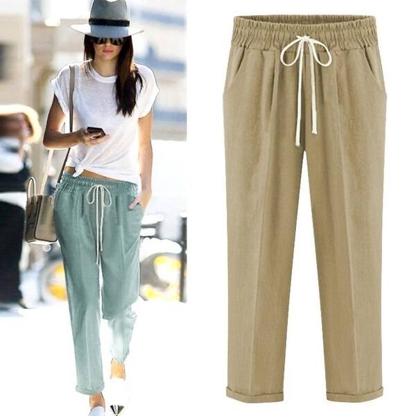 Shop Plus Size M 6xl Summer Women S Casual Pants Capris Fashion