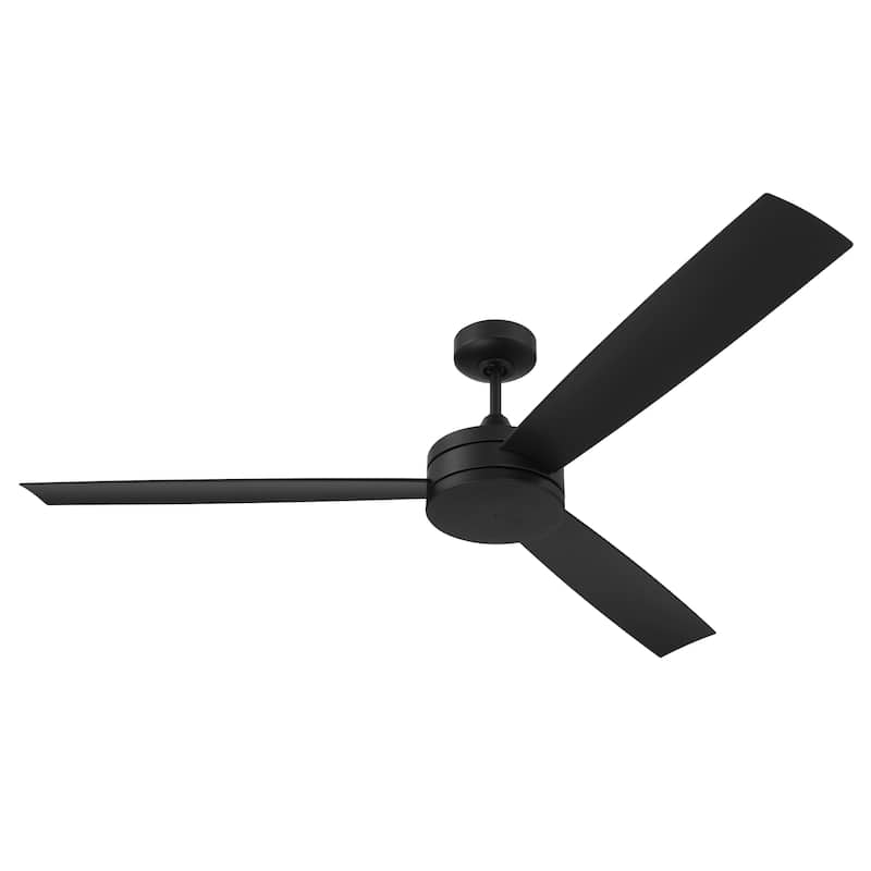 Craftmade Inspo 62" Heavy-Duty Indoor/Outdoor Dual Mount Ceiling Fan with 4-Speed Wall Control Included - Flat Black