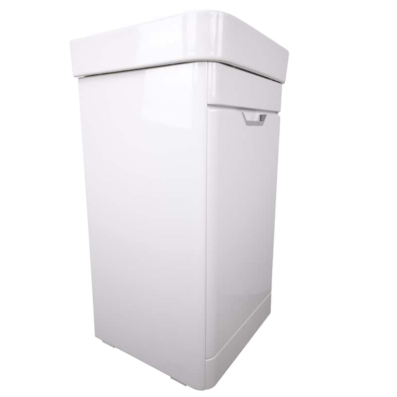 Highpoint Collection White Glossy Modern Floor Vanity Single Door