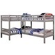 preview thumbnail 10 of 13, Furniture of America Jis Modern Twin Solid Wood L-shaped Bunk Bed Grey