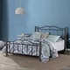 preview thumbnail 1 of 24, Carbon Loft Tiblier Textured Black Metal Bed with Brushed Charcoal Wood Posts Full