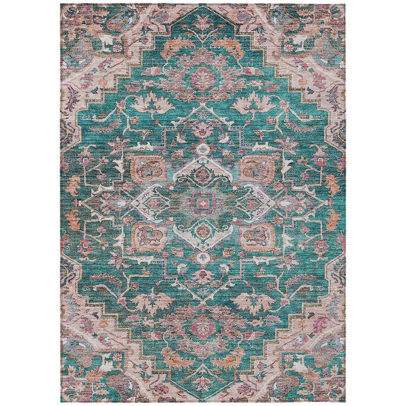 HomeRoots Oriental Traditional Rectangle Outdoor Rug