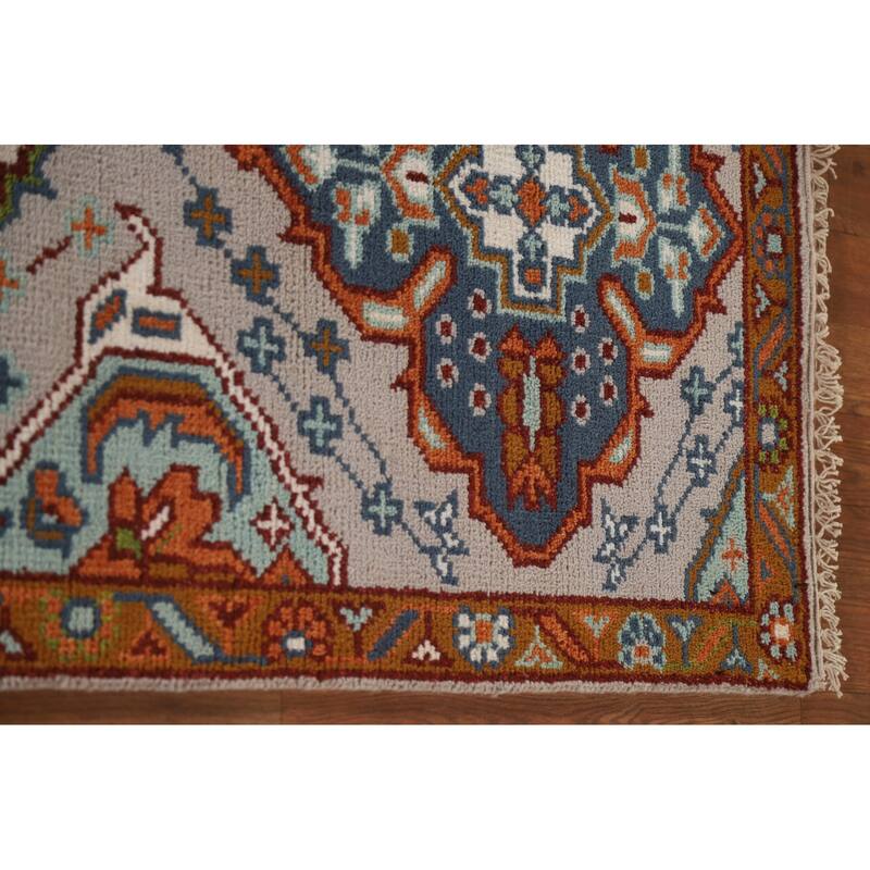 Geometric Kazak Indian Runner Rug Hallway Handmade Wool Carpet - 2'6"x 10'3"