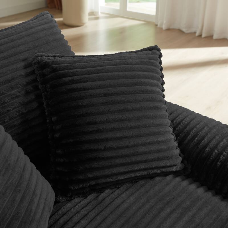 51.97" Modern Comfortable Cushioned Compression Single Sofa with Footrest