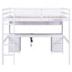 preview thumbnail 10 of 14, Full Size Loft Bed with Integrated Desk, Cabinets, Drawers, Bedside Tray, and Charging Station in White